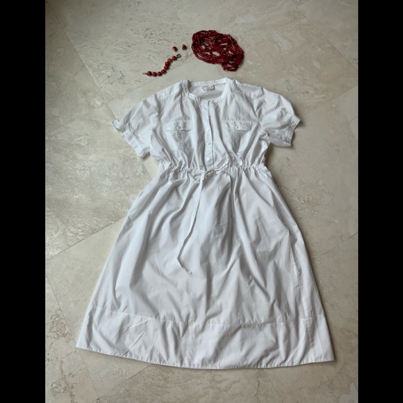 Crisp DKNY Pure Refreshing White Cotton Dress sz Lg - Picture 4 of 8